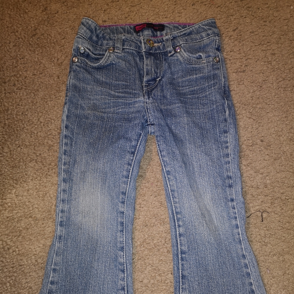 Toddler girl Levi's, sz 4t, sparkle buttons, flare